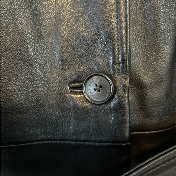Brooks Brother Leather Belted Trench Coat - Picture 5 of 7